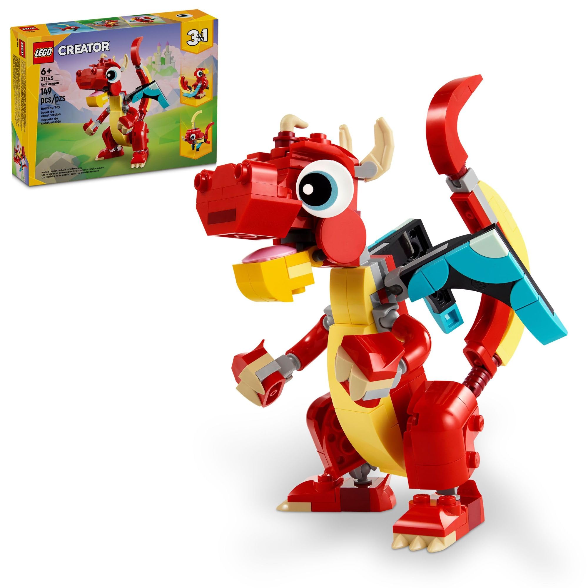 Venta Internacional - El Dragón Rojo 3 En 1 De Toy Lego Creator Se Transforma En Pez Y Ph