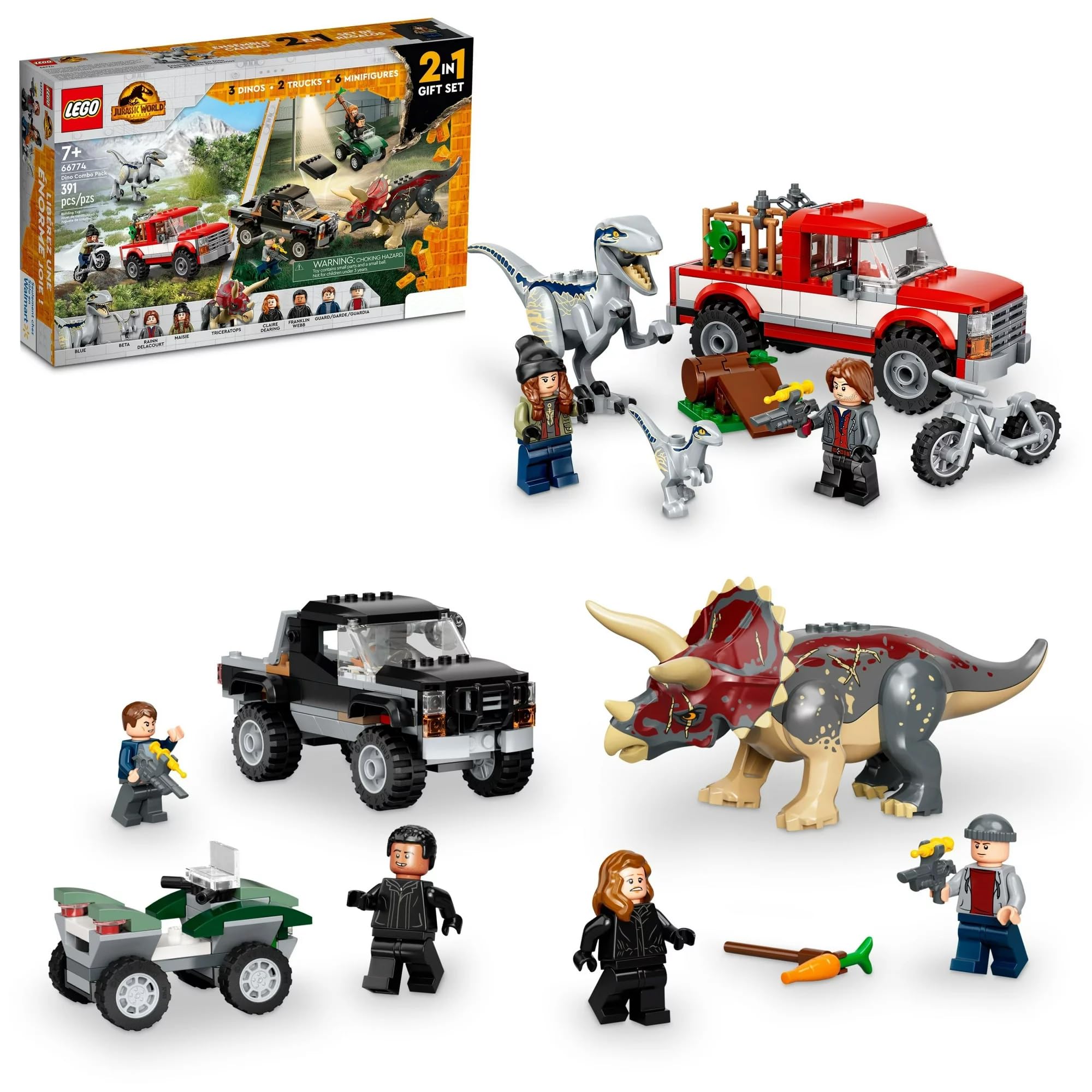 Venta Internacional - Paquete Combinado De Dinosaurios Lego Jurassic World De Juguete Triceratops Y Veloci