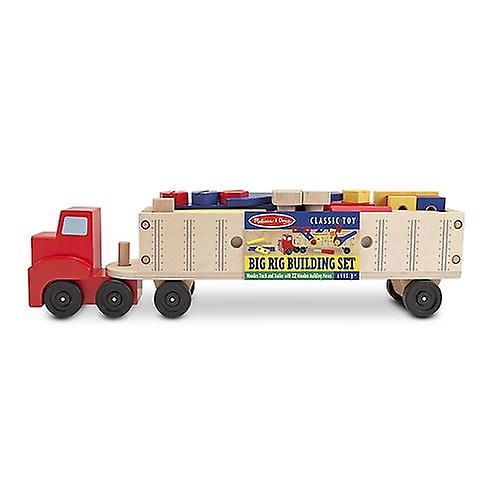 Foto 3 pulgar | Venta Internacional - Set De Construcción Melissa & Doug Wooden Big Rig Truck Para Más De 3 Años