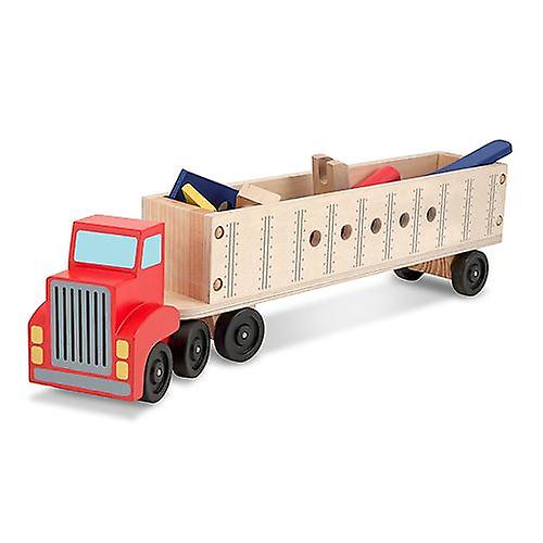 Foto 4 pulgar | Venta Internacional - Set De Construcción Melissa & Doug Wooden Big Rig Truck Para Más De 3 Años