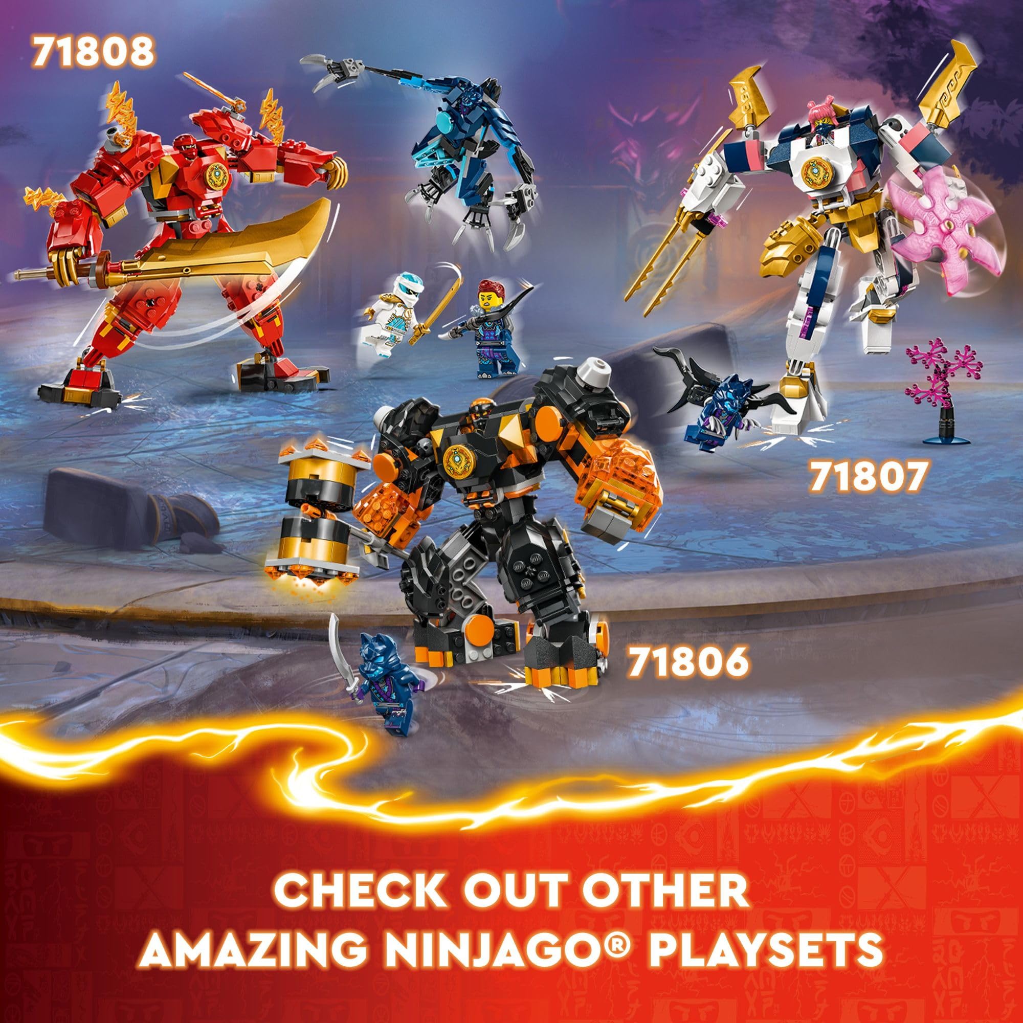 Foto 7 pulgar | Venta Internacional - Figura De Acción Lego Ninjago Kai's Elemental Fire Mech 71808