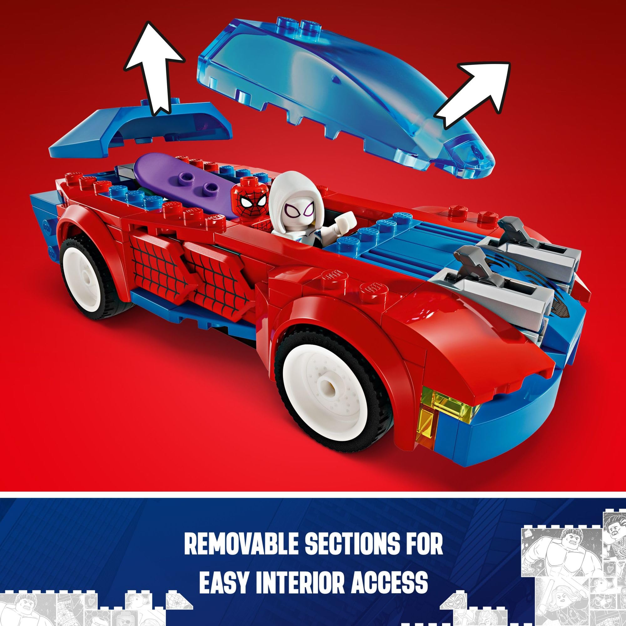 Foto 4 | Venta Internacional - Juguete De Construcción Lego Marvel Spider-man Race Car & Venom