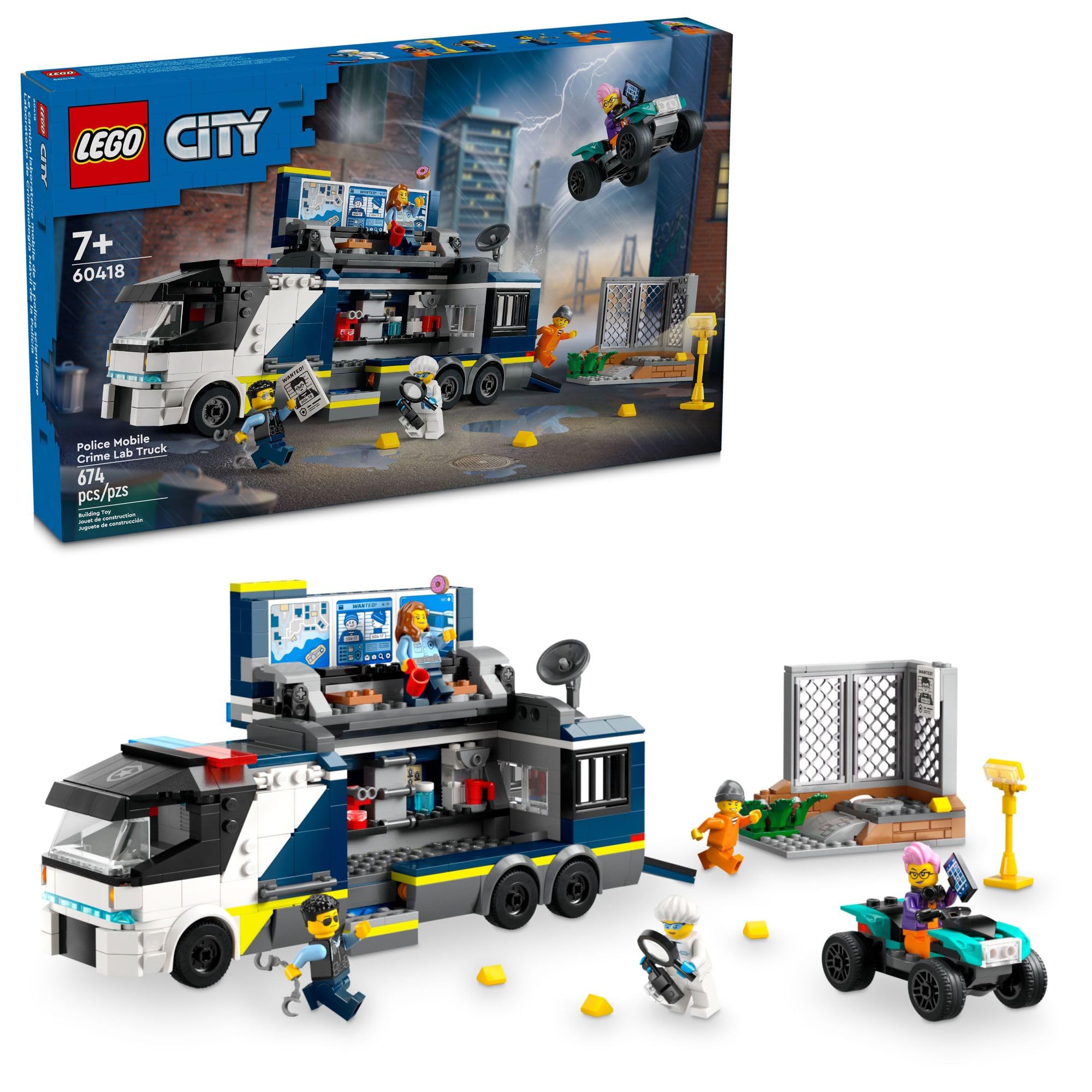 Foto 2 pulgar | Venta Internacional - Camión Móvil De Laboratorio Criminalístico Lego City Police De Juguete Con Minifiguras