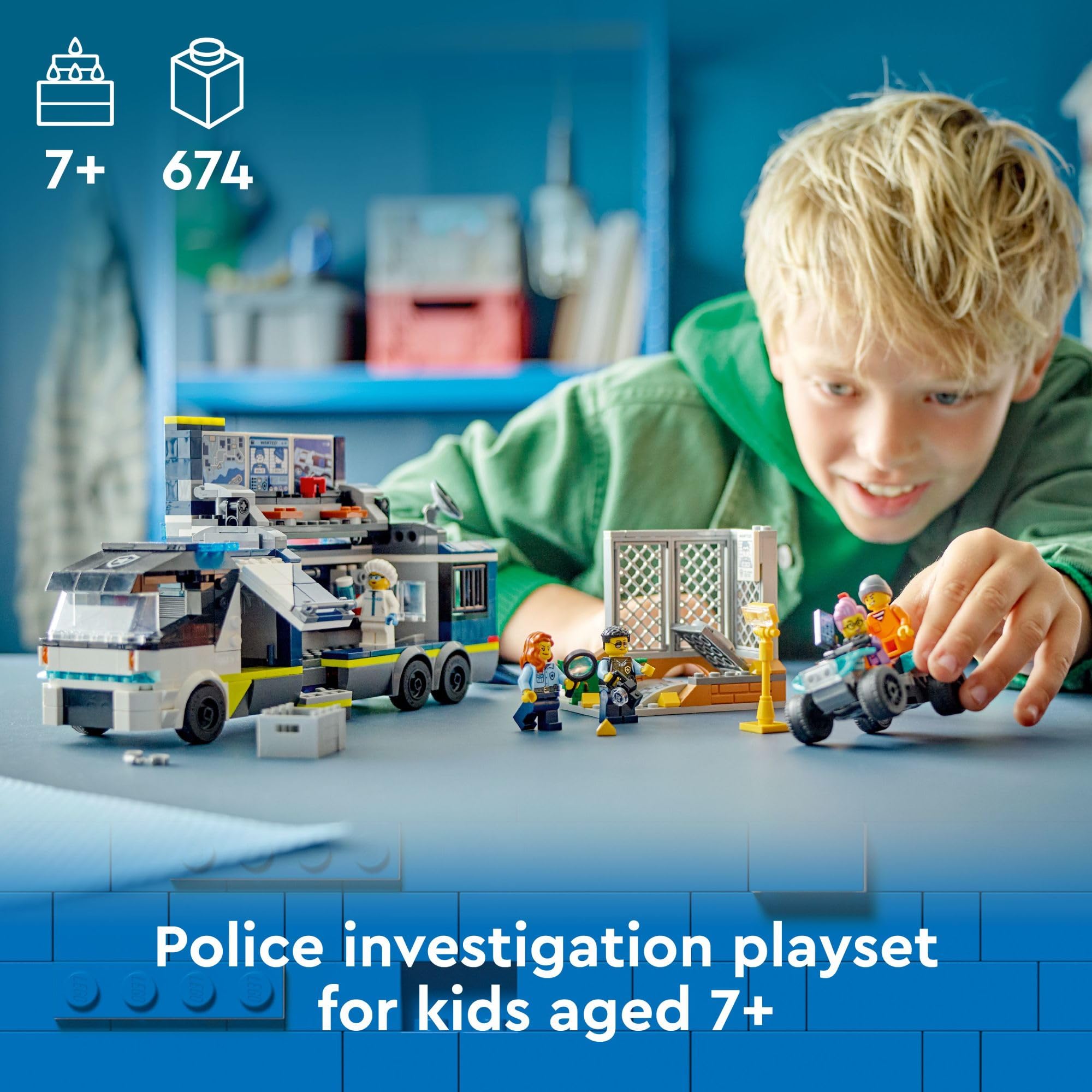 Foto 2 | Venta Internacional - Camión Móvil De Laboratorio Criminalístico Lego City Police De Juguete Con Minifiguras