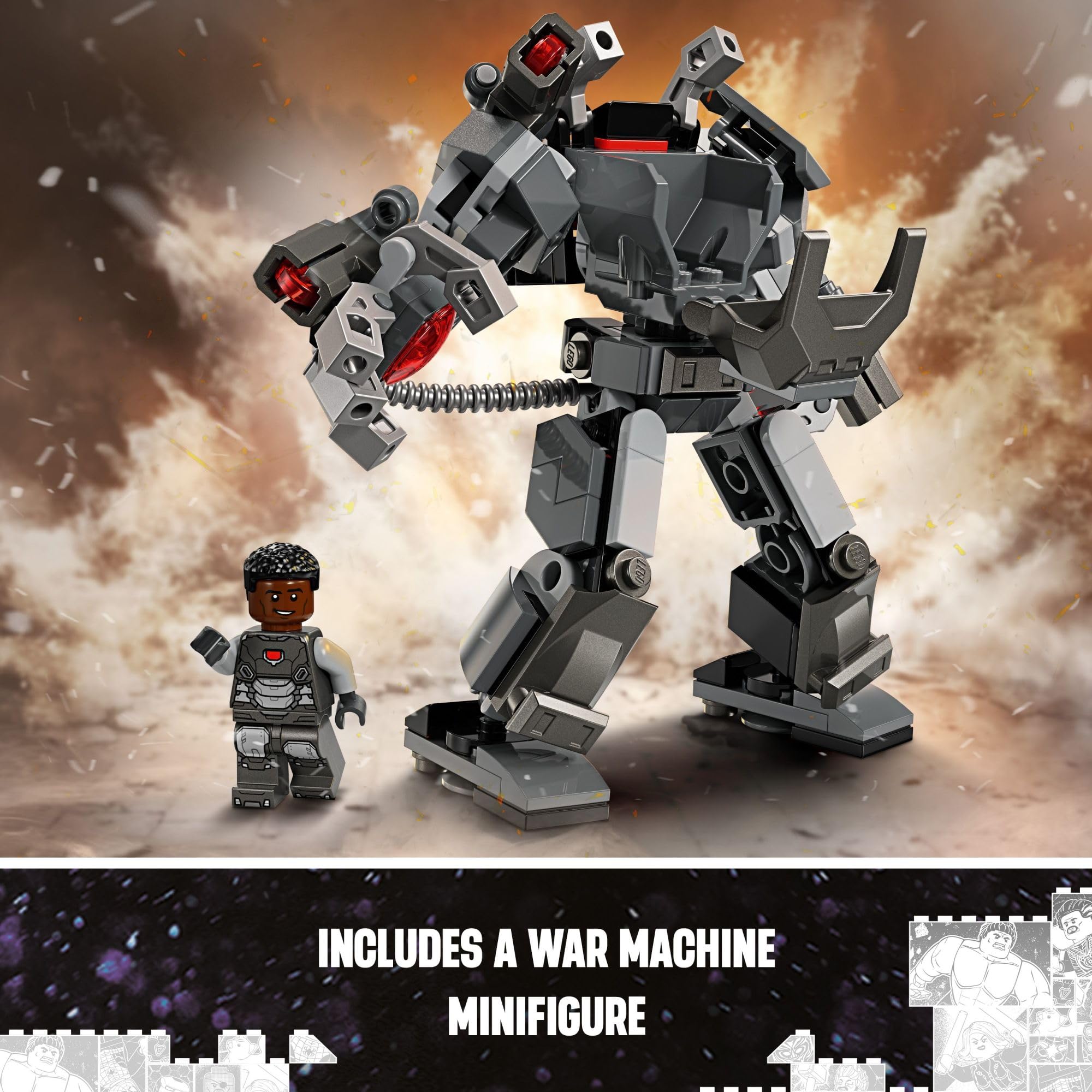 Foto 7 pulgar | Venta Internacional - Armadura Mecánica De Juguete Lego Marvel War Machine Con 3 Tiradores