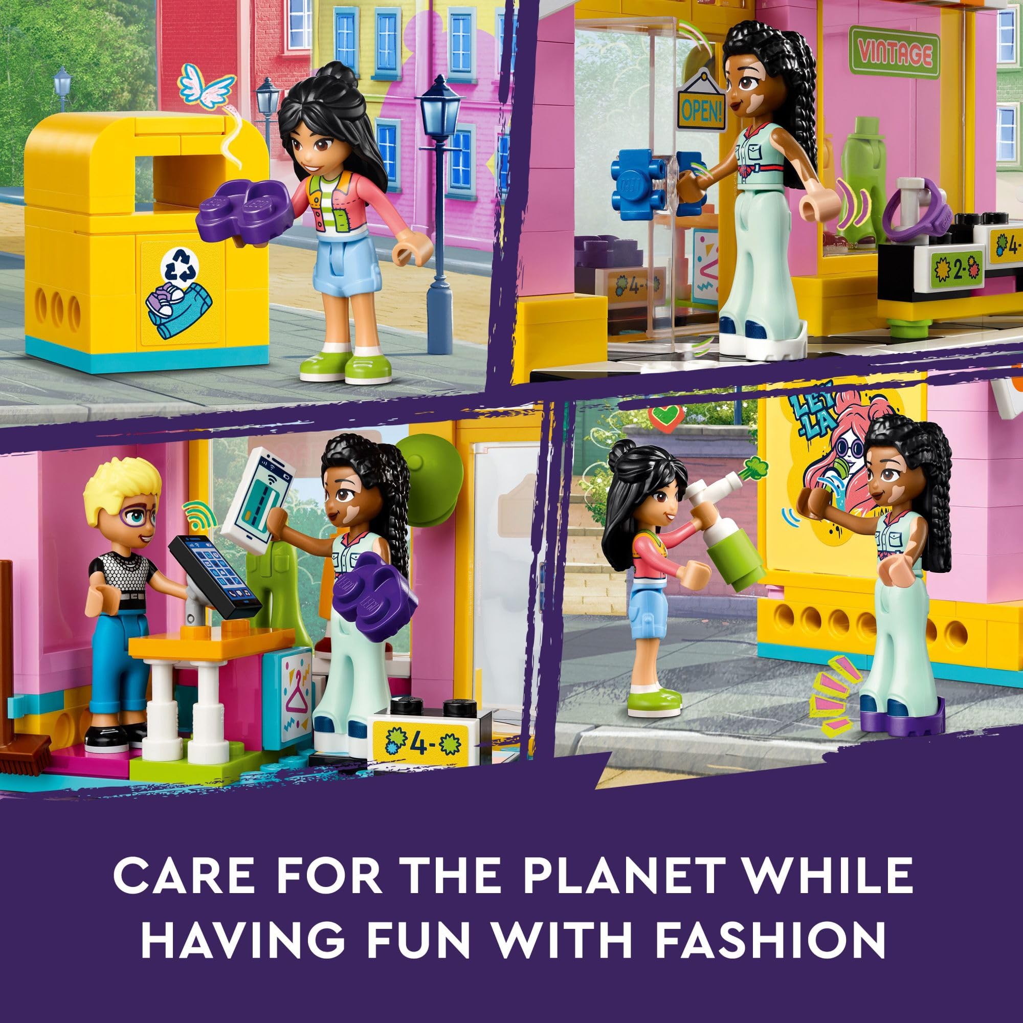 Foto 5 | Venta Internacional - Tienda De Moda Vintage De Toy Lego Friends Con 3 Minimuñecas