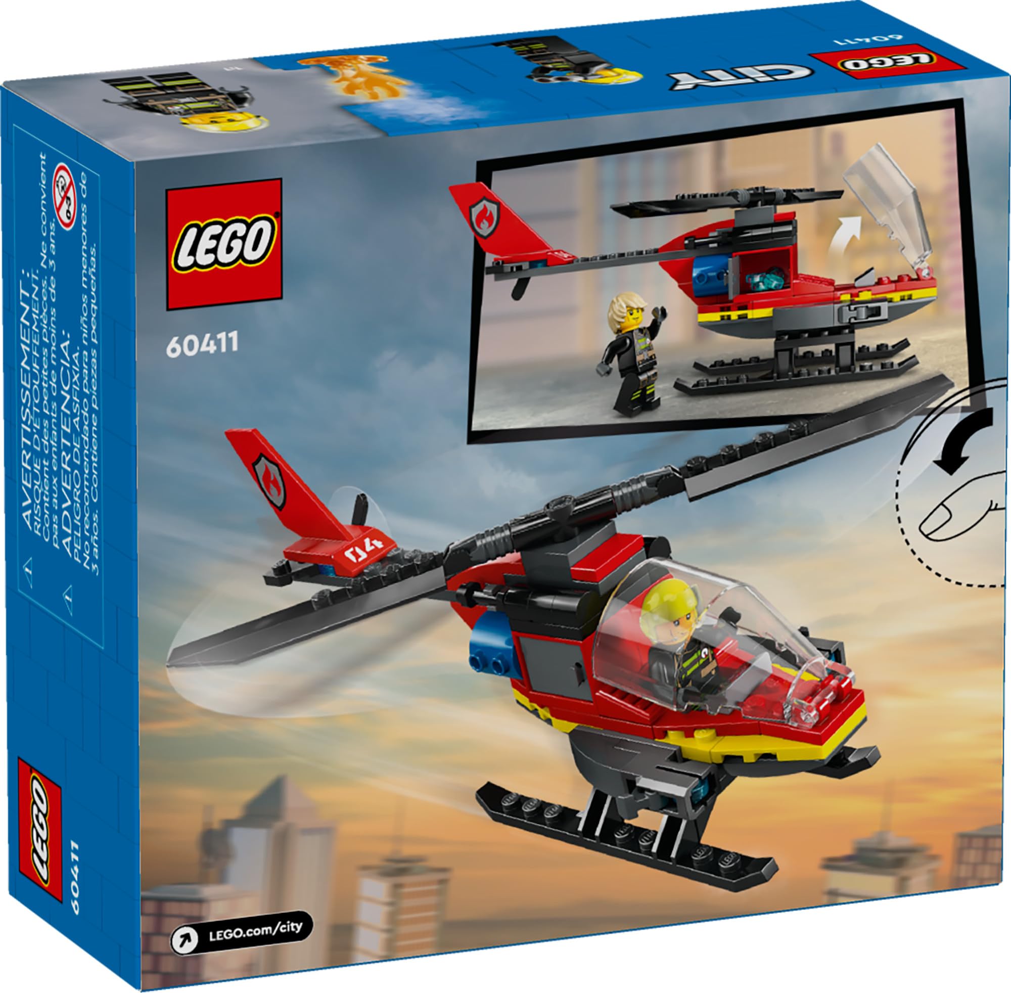 Foto 7 pulgar | Venta Internacional - Set De Construcción Lego City Fire Rescue Helicopter 60411