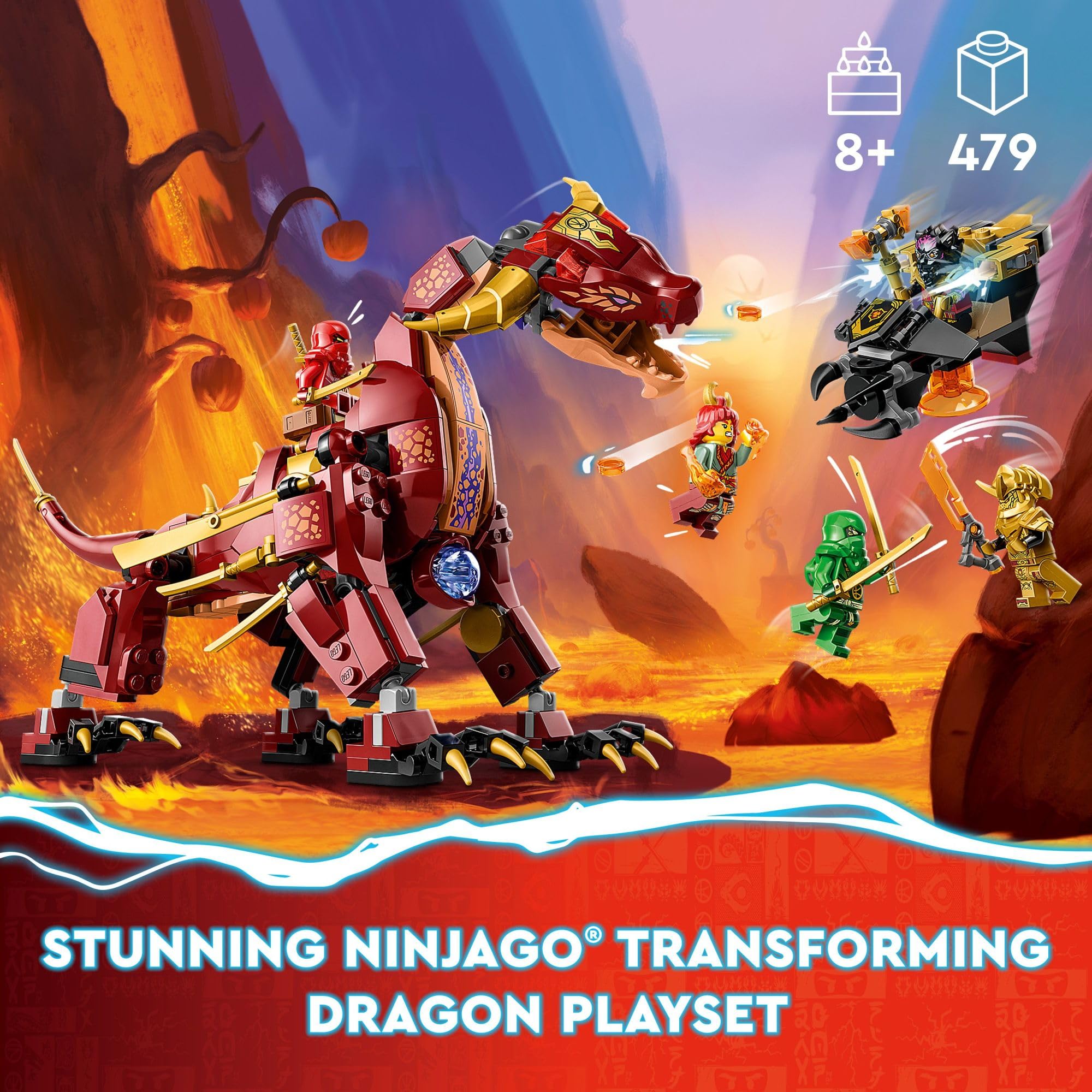 Foto 2 | Venta Internacional - Set De Juguetes De Construcción Lego Ninjago Heatwave Transforming Lava Dra