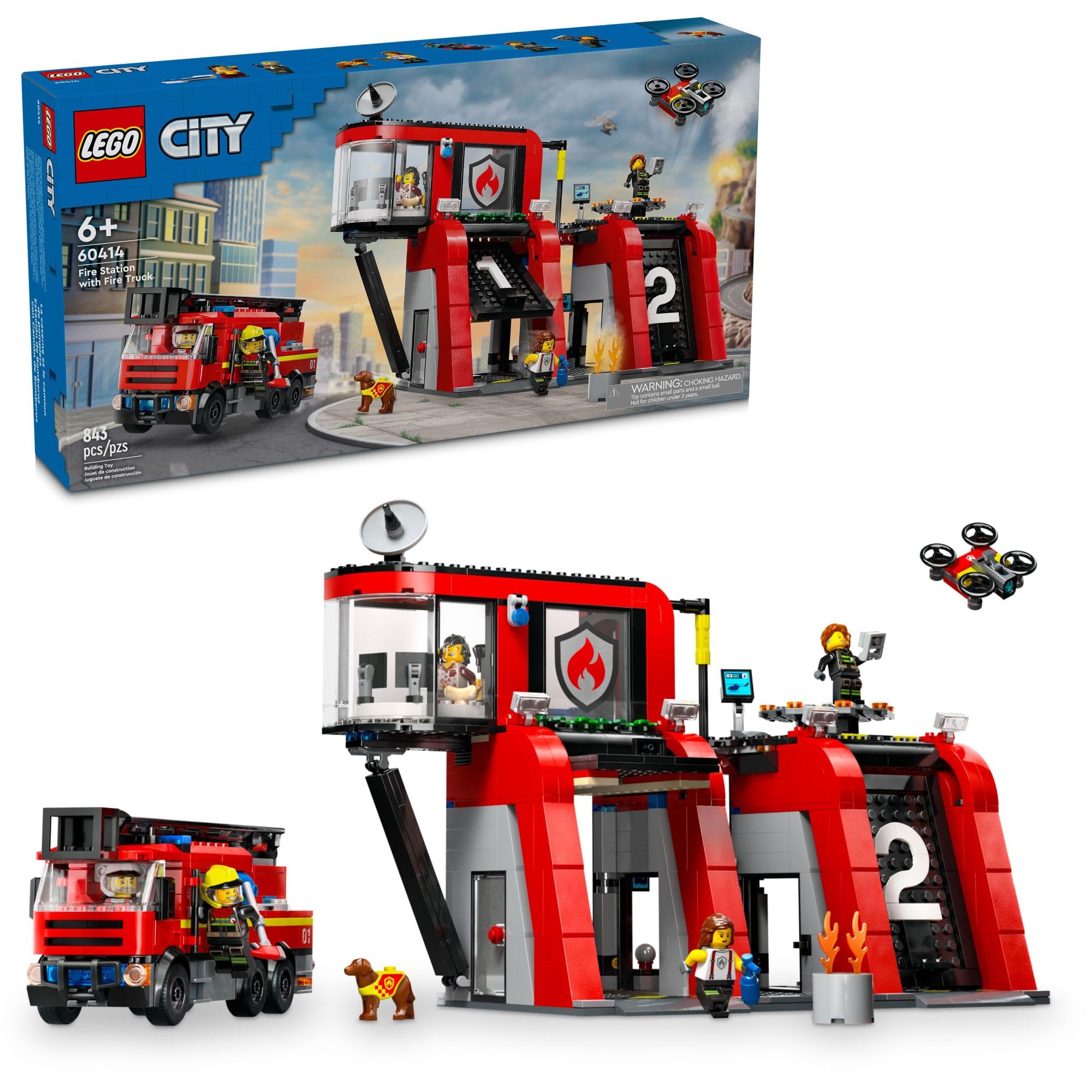 Foto 2 pulgar | Venta Internacional - Estación De Bomberos Lego City De Juguete Con Camión De Bomberos 60414 Para Niños Mayores De