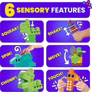 Foto 3 | Venta Internacional - Juguete De Construcción Mega Bloks Fisher Price Sensory Squeak N Cho