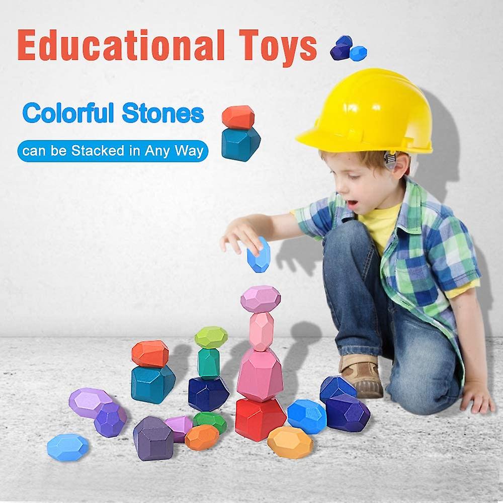 Foto 2 pulgar | Venta Internacional - Juego De Juguetes Educativos De Madera Apilables Y Piedras De Equilibrio