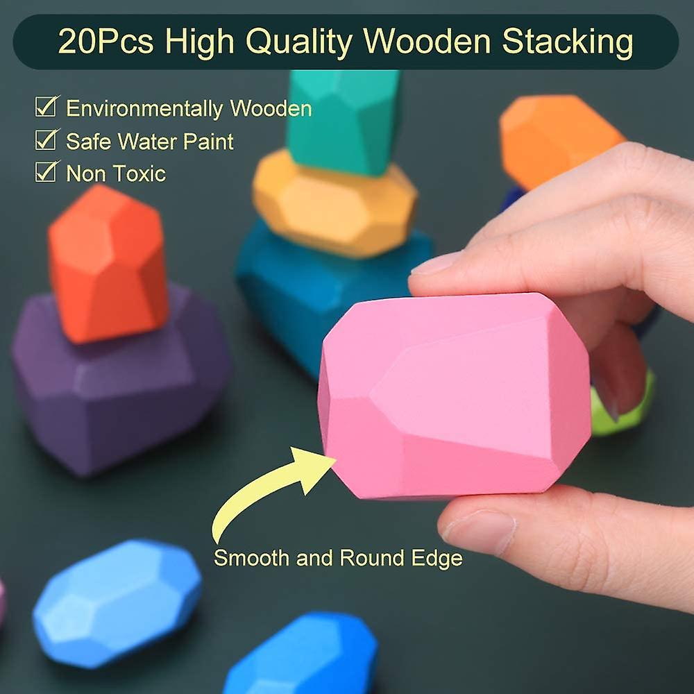 Foto 3 pulgar | Venta Internacional - Juego De Juguetes Educativos De Madera Apilables Y Piedras De Equilibrio