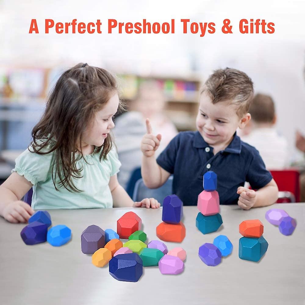 Foto 4 pulgar | Venta Internacional - Juego De Juguetes Educativos De Madera Apilables Y Piedras De Equilibrio