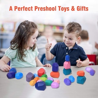 Foto 3 | Venta Internacional - Juego De Juguetes Educativos De Madera Apilables Y Piedras De Equilibrio