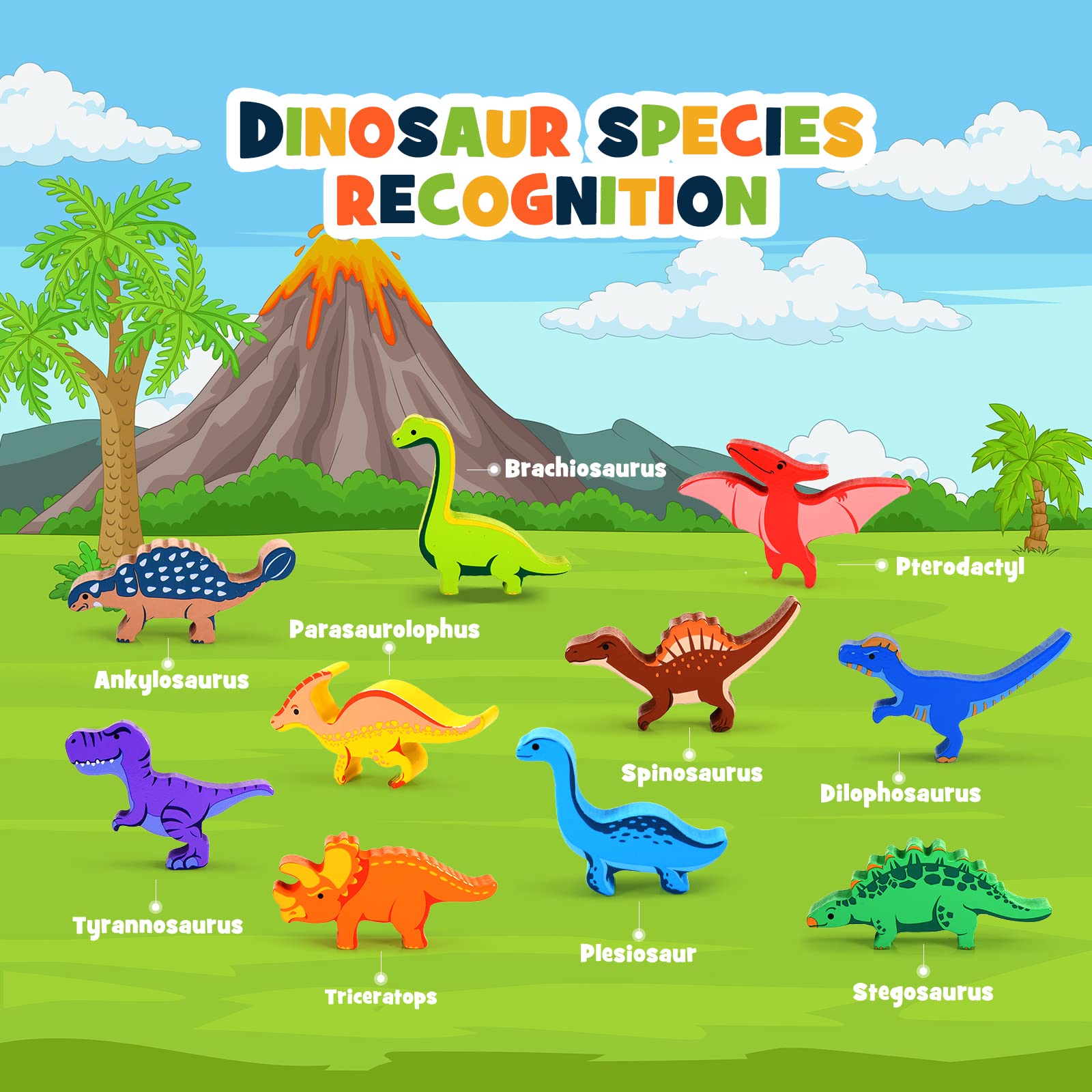 Foto 4 pulgar | Venta Internacional - Juguetes De Dinosaurio Ipourup De Madera Apilables Montessori De 3 A 7 Años