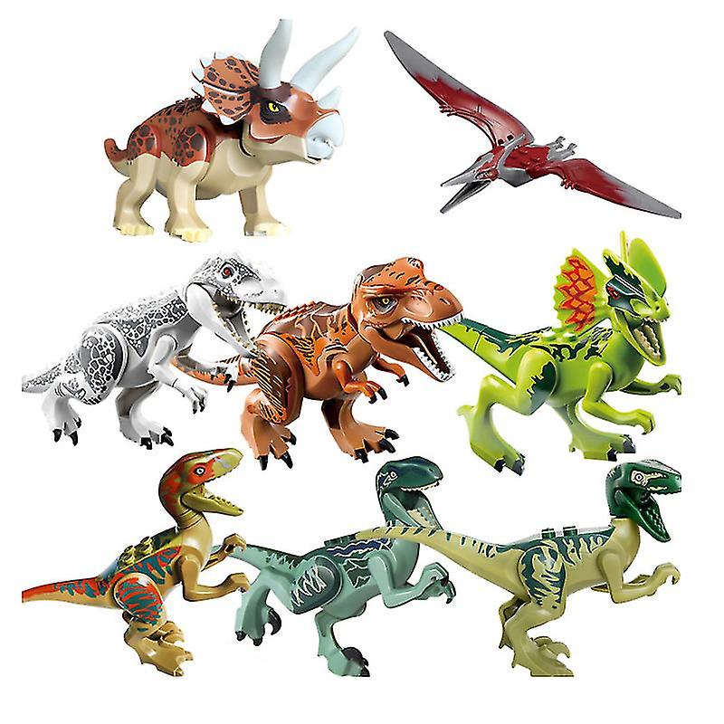 Venta Internacional - Bloque De Construcción Jurassic De Juguete Con Forma De Dinosaurio, 8 Unidades, Para Niños