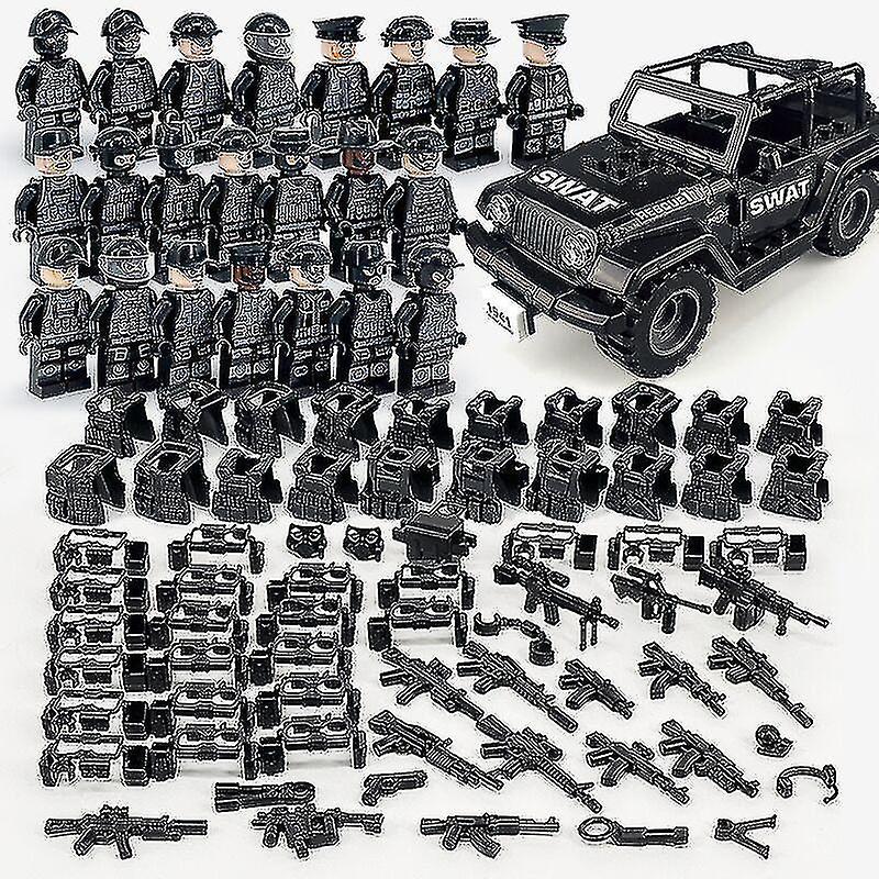 Venta Internacional - Set Building Blocks Military Series Black Special Police