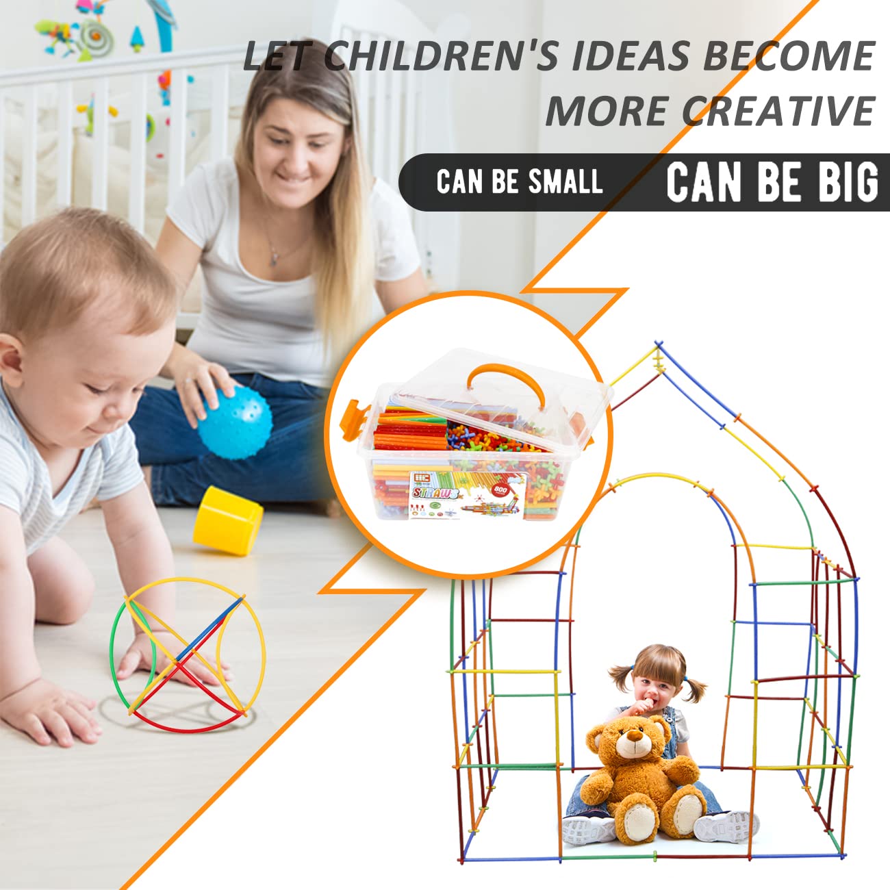 Foto 4 | Venta Internacional - Juguete De Construcción Giibro Straw Constructor, 600 Unidades, Para Niños De 3 A 7 Años