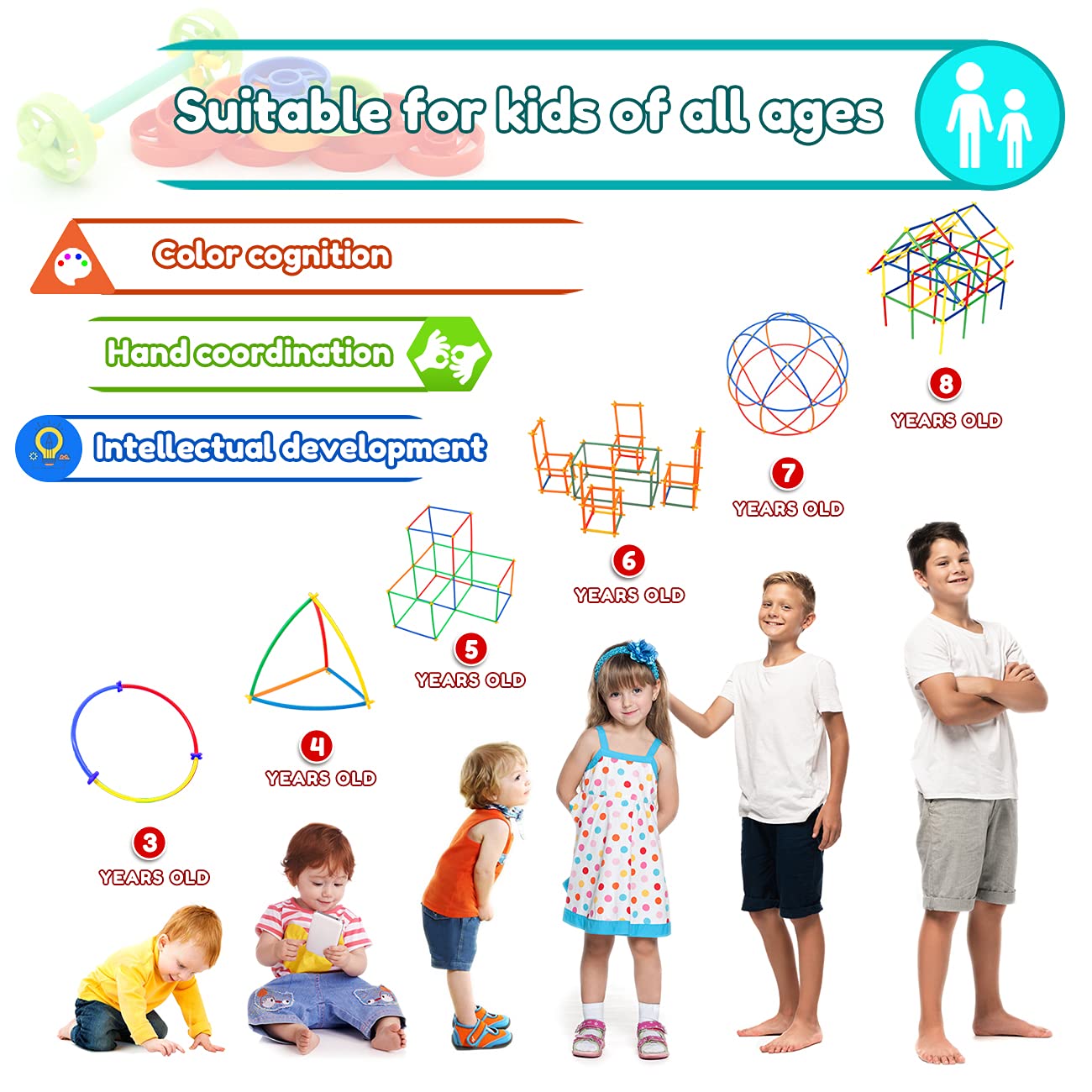 Foto 6 | Venta Internacional - Juguete De Construcción Giibro Straw Constructor, 600 Unidades, Para Niños De 3 A 7 Años