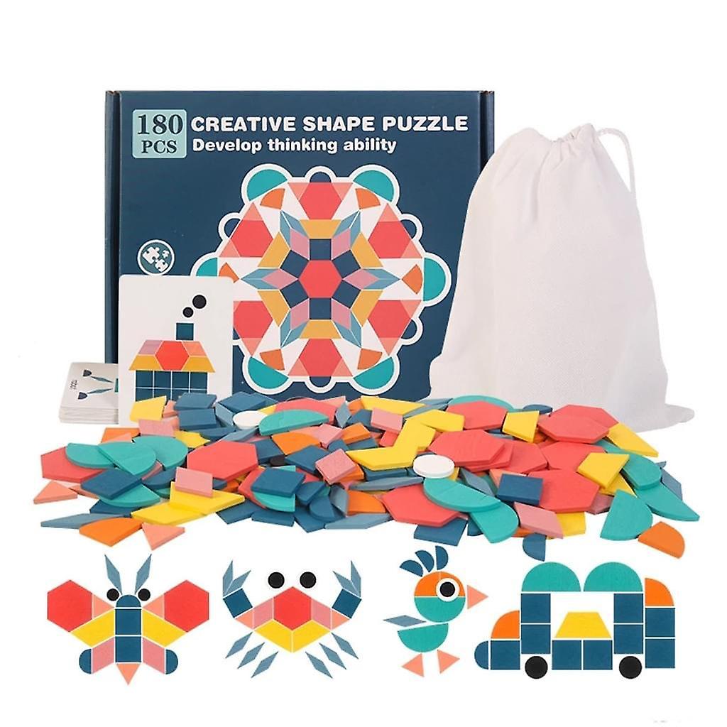 Venta Internacional - Juego De Bloques De Patrones Geométricos Manipulativos 180 Piezas +3 Años