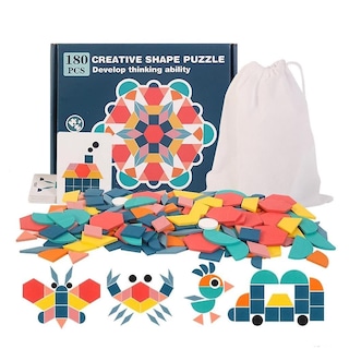 Foto 1 | Venta Internacional - Juego De Bloques De Patrones Geométricos Manipulativos 180 Piezas +3 Años