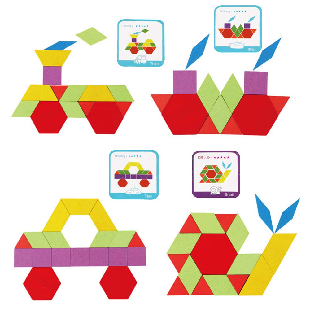 Foto 4 pulgar | Venta Internacional - Pattern Blocks Lovestown 209 Unidades De Madera Con Tarjetas Para Niños