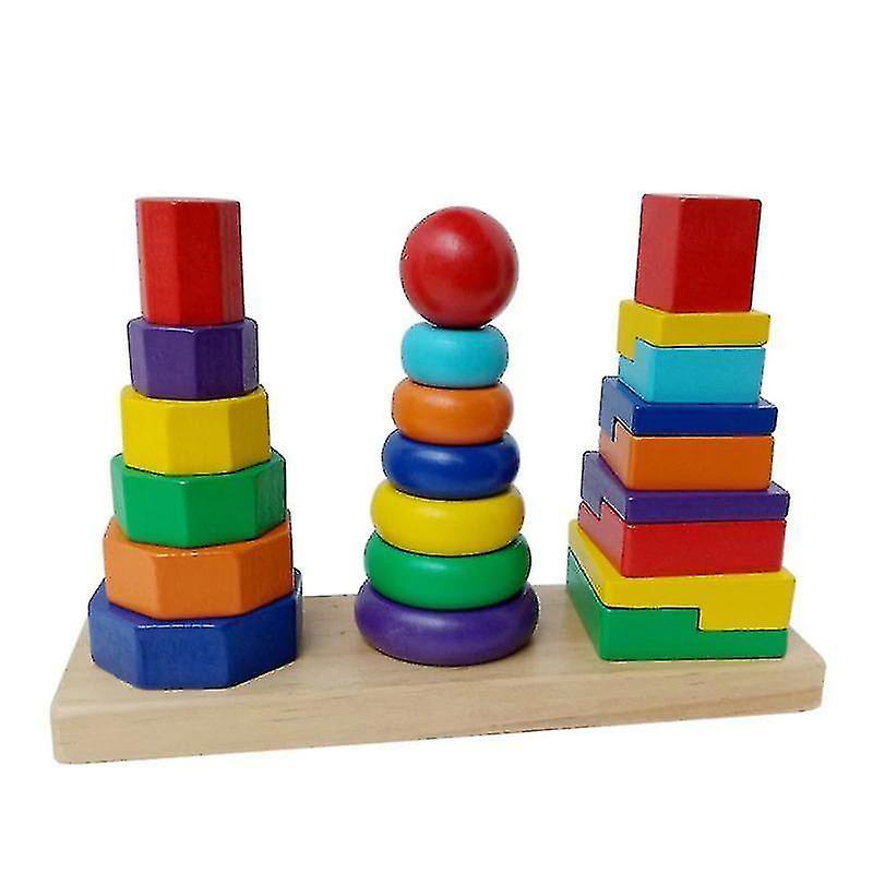 Foto 2 pulgar | Venta Internacional - Set De Juguetes Educativos Building Blocks Three Pillar Rainbow