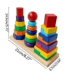 Foto 2 | Venta Internacional - Set De Juguetes Educativos Building Blocks Three Pillar Rainbow