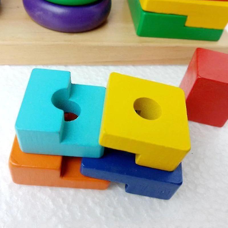 Foto 5 pulgar | Venta Internacional - Set De Juguetes Educativos Building Blocks Three Pillar Rainbow