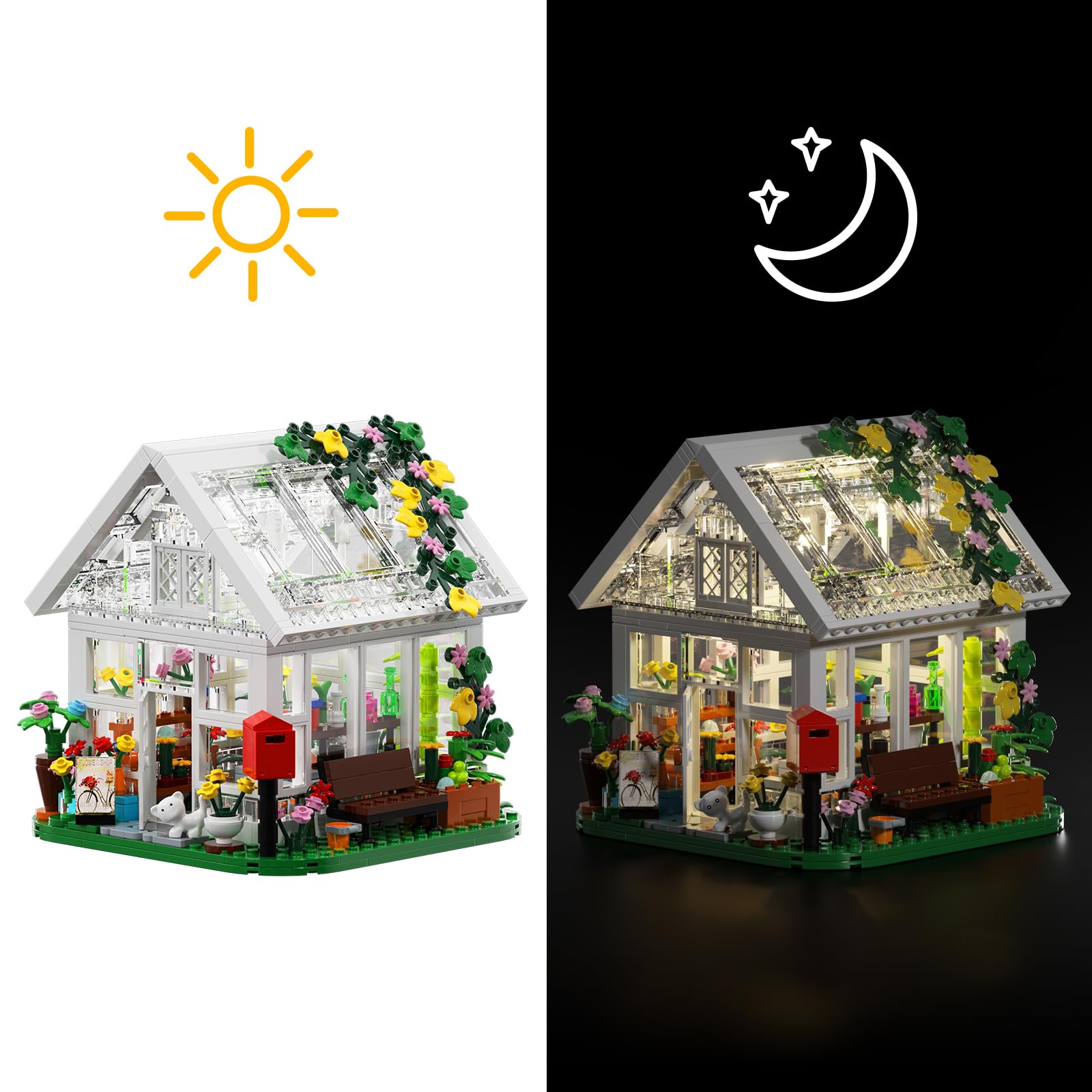 Foto 4 | Venta Internacional - Set De Construcción Flower House, Juguete Para Construir Casas Con Luz Led, 597 Piezas