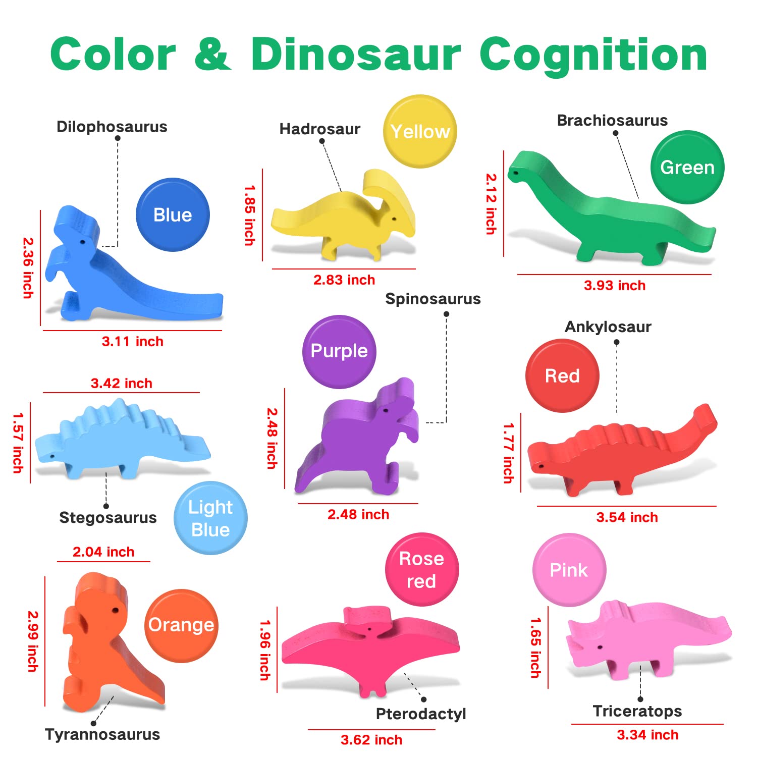 Foto 5 pulgar | Venta Internacional - Juguetes De Madera Apilables Con Forma De Dinosaurio Fftroc Montessori Para Niños