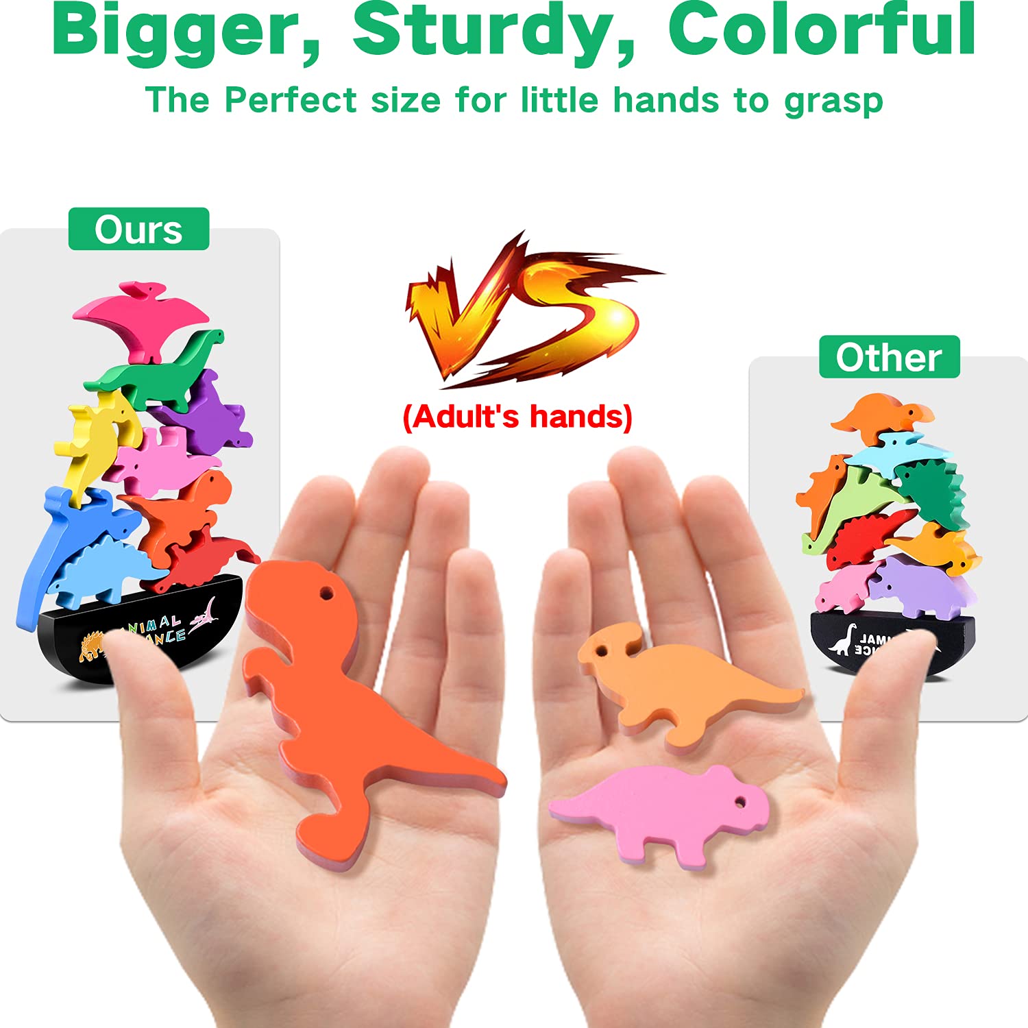 Foto 6 pulgar | Venta Internacional - Juguetes De Madera Apilables Con Forma De Dinosaurio Fftroc Montessori Para Niños