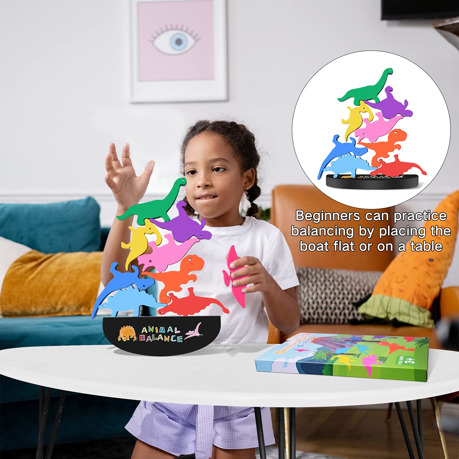 Foto 8 pulgar | Venta Internacional - Juguetes De Madera Apilables Con Forma De Dinosaurio Fftroc Montessori Para Niños