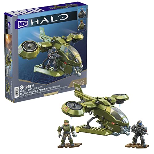 Foto 2 pulgar | Venta Internacional - Set De Construcción Mega Halo Toys Vehicle Unsc Hornet Con 2 Figuras