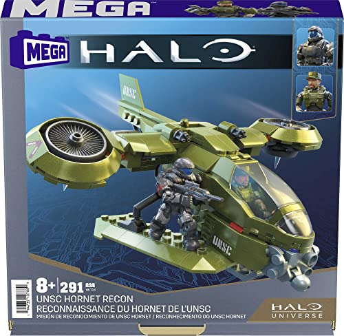 Foto 7 pulgar | Venta Internacional - Set De Construcción Mega Halo Toys Vehicle Unsc Hornet Con 2 Figuras