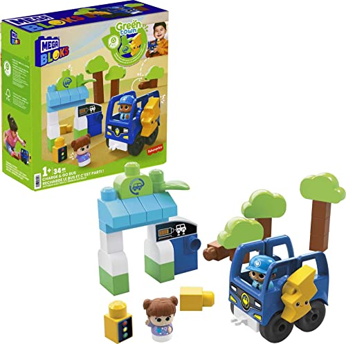 Venta Internacional - Remolque Building Blocks Mega Bloks Fisher Price Para Niños Pequeños, Color Verde