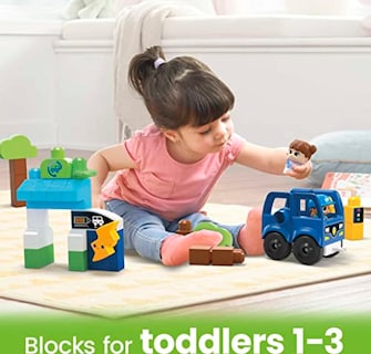 Foto 2 | Venta Internacional - Remolque Building Blocks Mega Bloks Fisher Price Para Niños Pequeños, Color Verde