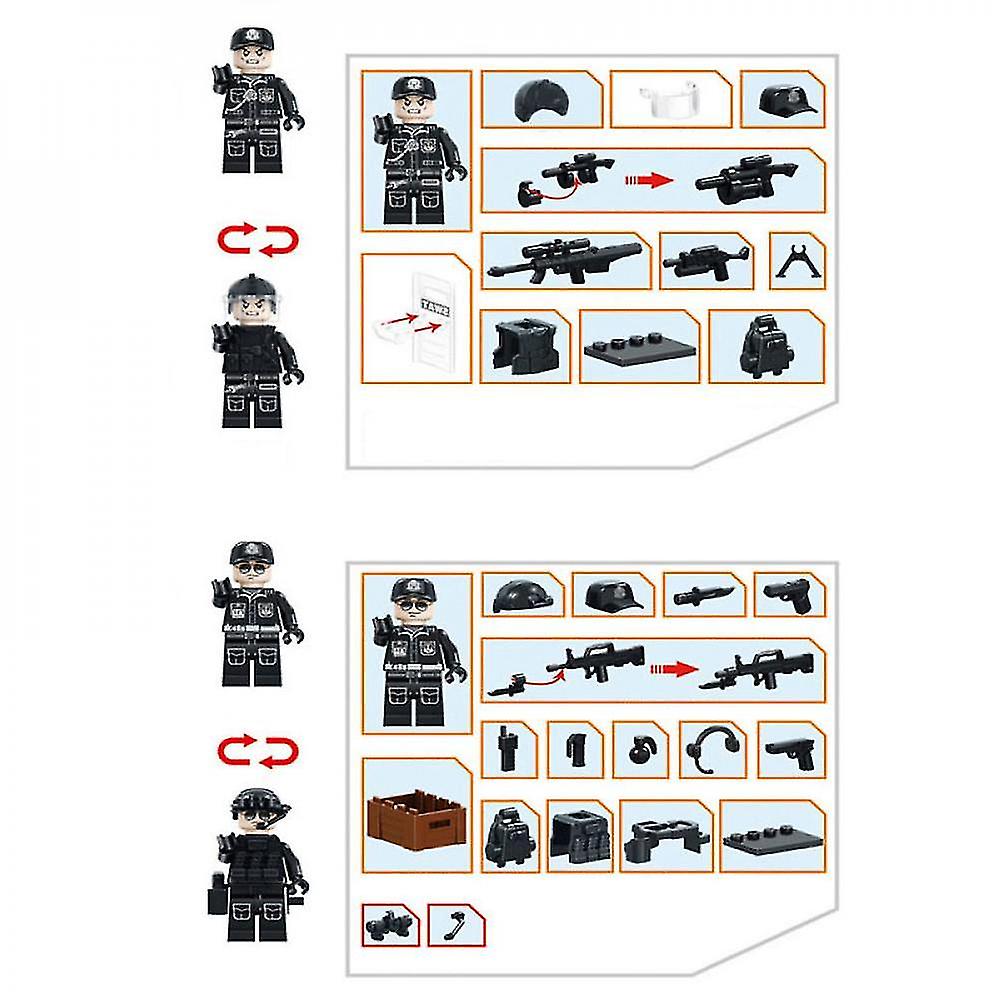 Foto 2 | Venta Internacional - Building Blocks Swat Police Salon, 6 Unidades Con Armas Para Niños