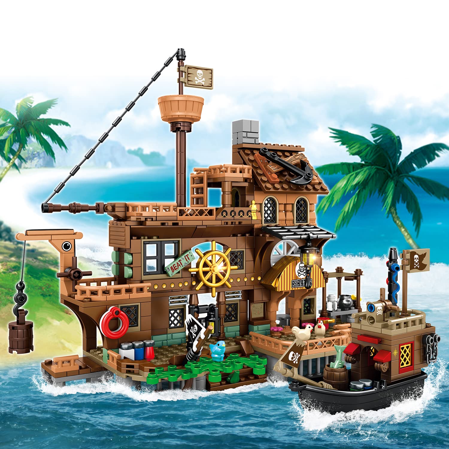 Foto 7 pulgar | Venta Internacional - Juego De Ladrillos De Construcción Mesiondy Pirate Ship 573 Piezas Para Niños Mayores De 8 Años