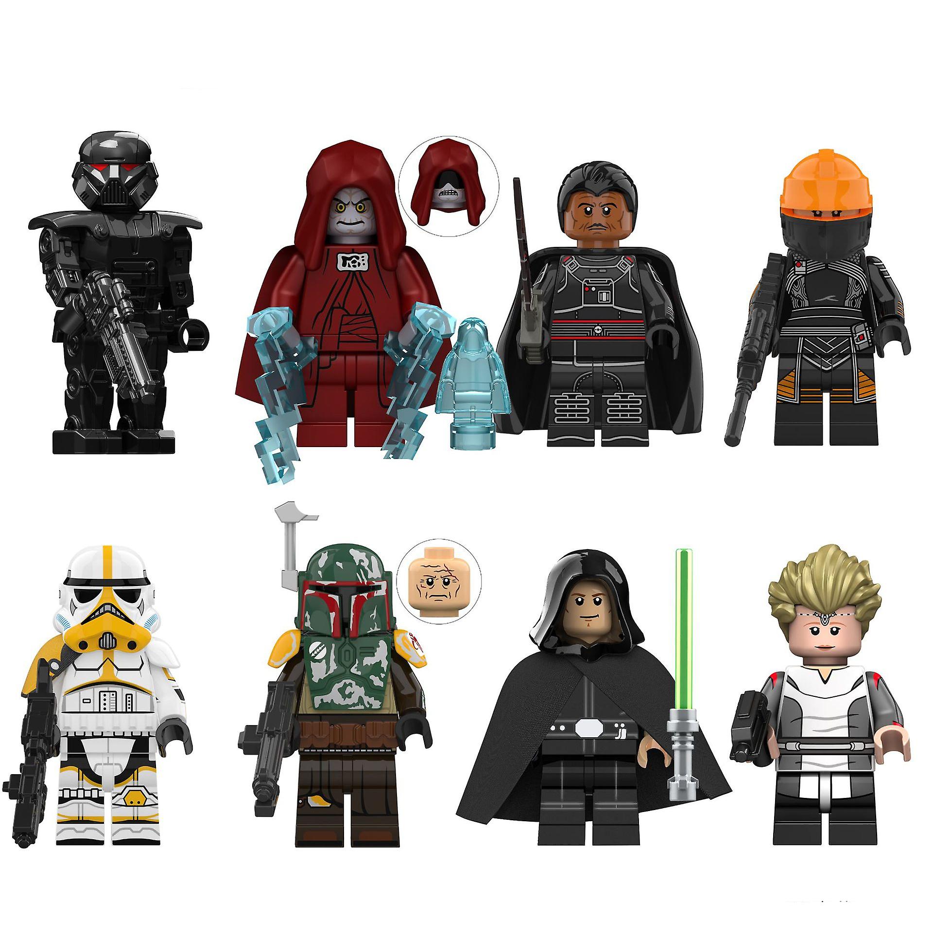 Venta Internacional - Minifiguras Star Wars, Paquete De 8 Unidades, Palpatine Luke Skywalker, Bloque T