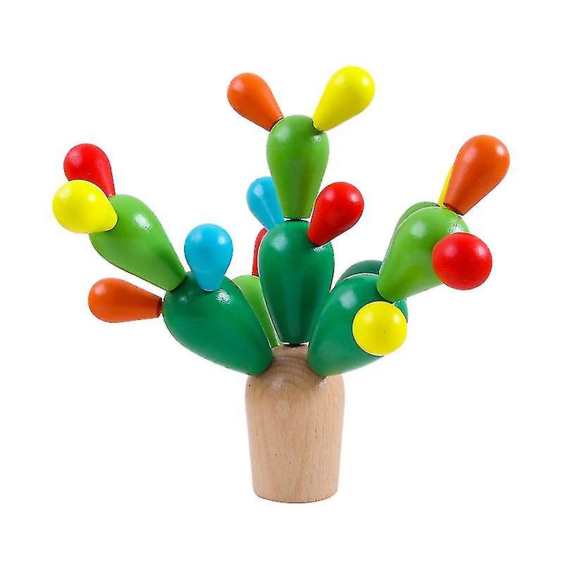Venta Internacional - Bloques De Madera Toy Building, 29 Unidades, Balanceo De Cactus Con 450 G