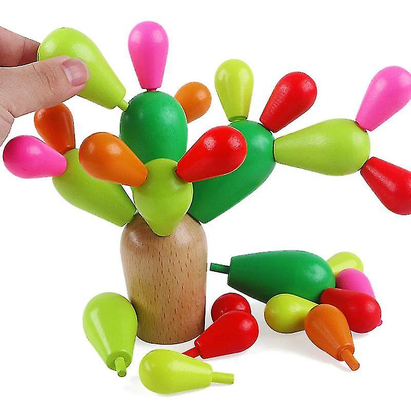 Foto 4 pulgar | Venta Internacional - Bloques De Madera Toy Building, 29 Unidades, Balanceo De Cactus Con 450 G