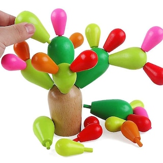 Foto 3 | Venta Internacional - Bloques De Madera Toy Building, 29 Unidades, Balanceo De Cactus Con 450 G