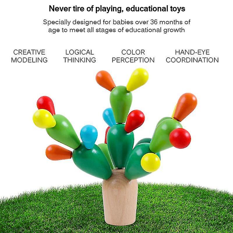 Foto 5 pulgar | Venta Internacional - Bloques De Madera Toy Building, 29 Unidades, Balanceo De Cactus Con 450 G