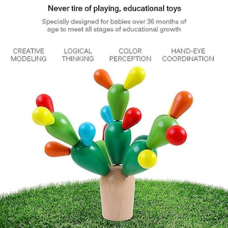 Foto 4 | Venta Internacional - Bloques De Madera Toy Building, 29 Unidades, Balanceo De Cactus Con 450 G