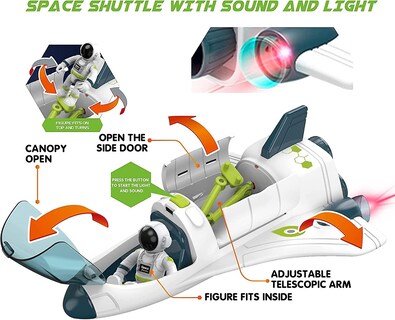 Foto 2 | Venta Internacional - Transbordador Espacial De Juguete Para Niños De 3 A 5 Años Con 2 Astronautas