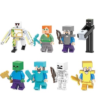 Foto 1 | Venta Internacional - Set De Minifiguras, Colección De Figuras De Acción De Juguete Minecraft, 8 Piezas