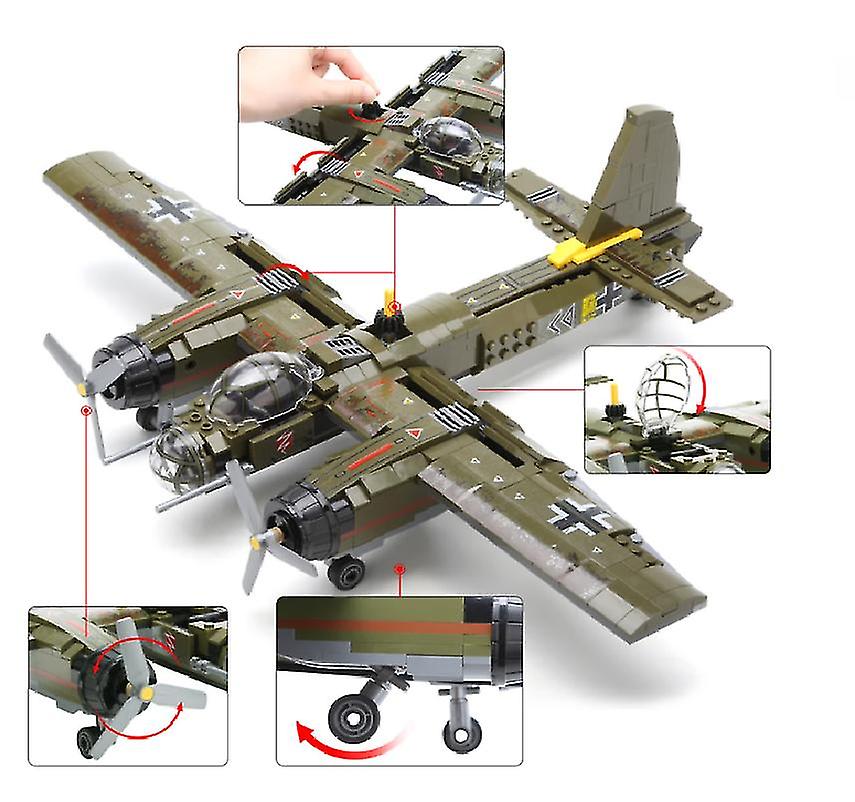 Foto 3 pulgar | Venta Internacional - Bloque De Construcción: Avión Militar Ju-88 Bombardeo 559 Piezas