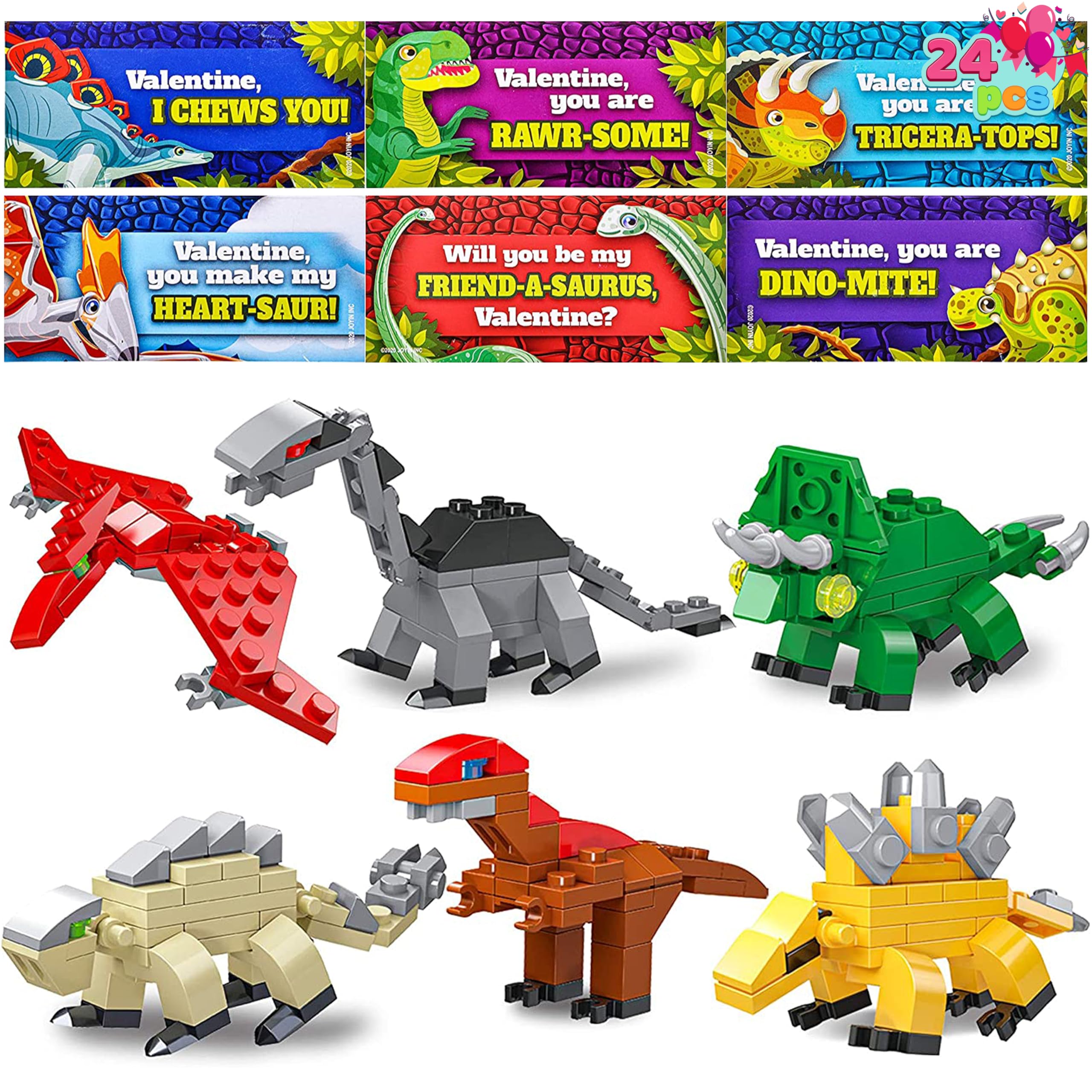 Foto 2 pulgar | Tarjetas de San Valentín con Bloques de Construcción de Dinosaurios Joyin - Venta Internacional