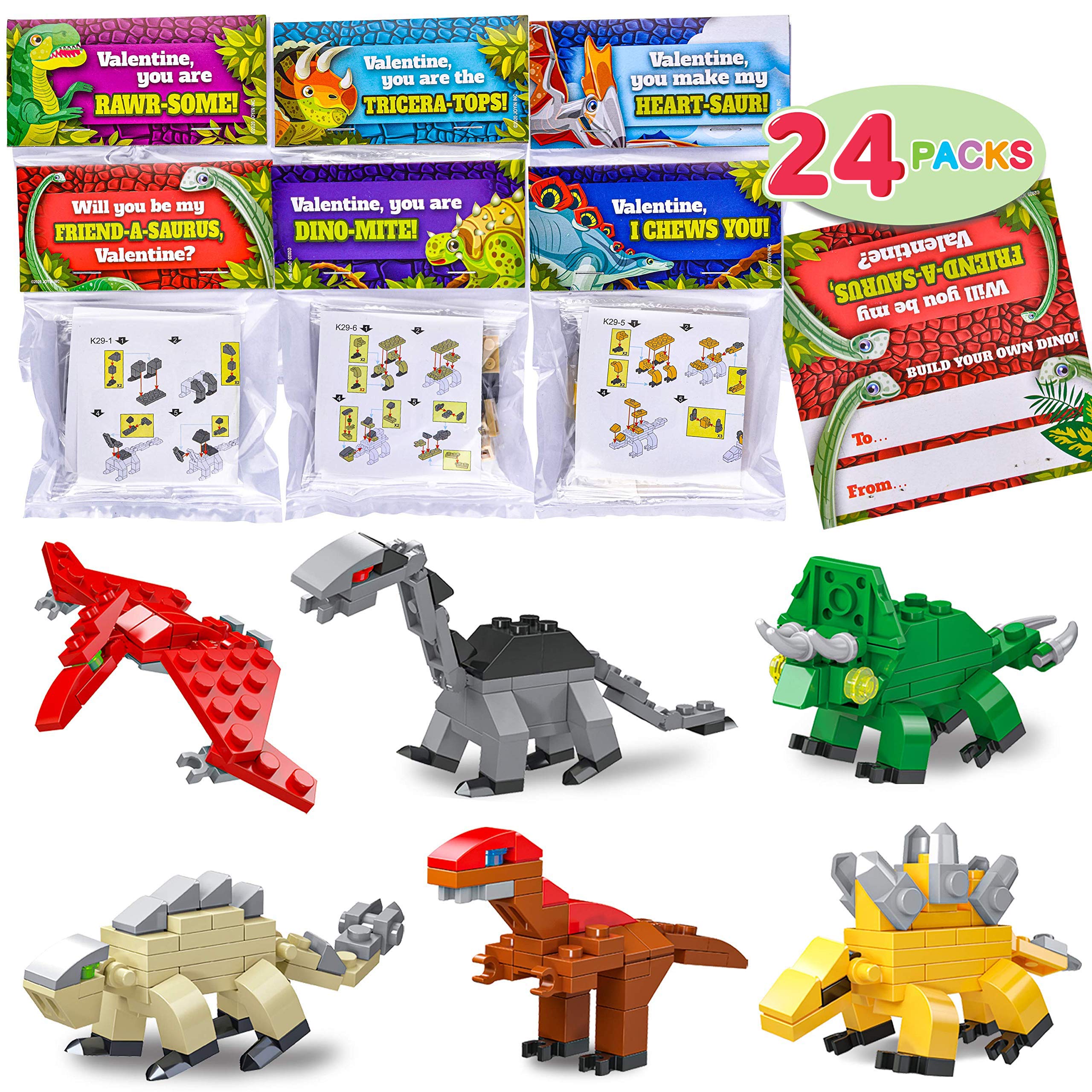 Foto 8 pulgar | Tarjetas de San Valentín con Bloques de Construcción de Dinosaurios Joyin - Venta Internacional